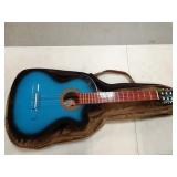 Tata Vasco Blue Acoustic Guitar with Case -
