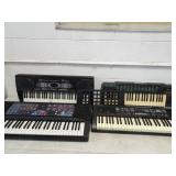 Lot of 4 Electronic Keyboards - Damaged/Missing