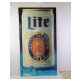 Miller Lite Pilsner Beer Plastiboard Sign 35" x