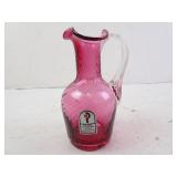 Vintage Pilgrim Cranberry Glass Twist Pattern