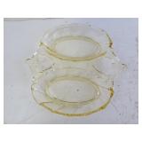 Vintage Heisey Sahara Yellow Glass Relish Dish