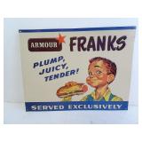 15" x 12" Repro Armour Franks Tin Advertisement