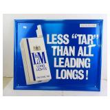 L&M Cigarettes Tin Advertisement Sign 21.5" x
