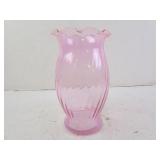 Vintage Cranberry Pink Glass Vase 6.5"