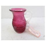 Vintage Pilgrim Cranberry Glass Twist Embossed