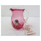 Vintage Pilgrim Cranberry Glass Pitcher Vase With