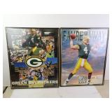 Lot of 2 Framed Green Bay Packers 1990s Prints