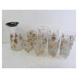 Set of Libbey Glass Golden Foliage Tumblers &