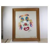 Vintage Framed A. Torres Puerto Rico Clown
