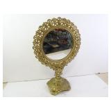 Antique Style Gilt Swivel Mirror 17"H x 12"W