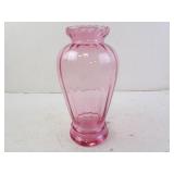Vintage Cranberry Pink Glass Vase 8"