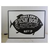 Fire Lane #8 Fish Boil Metal Sign 2ft x 1.5ft