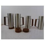 MCM Royal Selangor Pewter / Teak Mug Set - Bases