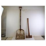 Vintage Shovel & Double Sided Axe