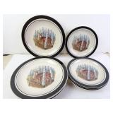 Lot of Folkcraft White Tail Deer Plates
