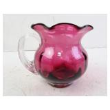 Vintage Pilgrim Cranberry Glass Fluted Rim