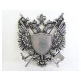 Large Vintage Coat Of Arms Metal Double Headed