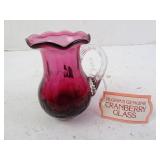 Vintage Pilgrim Cranberry Glass Fluted Rim