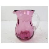 Vintage Pilgrim Cranberry Glass Pitcher Vase