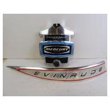 Lot of 2 Vintage Outboard Logo Parts - Evinrude &