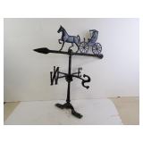 Vintage Metal Horse & Buggy Weathervane