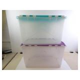 Lot of 2 Storage Systems 15gal Flip Top Storage