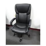 Black Upholstered Rolling Office Chair