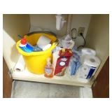 Contents of Cabinet - Toilet Paper & Cleaning