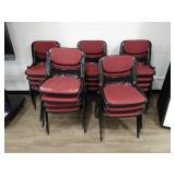 Lot of 19 Red Upholstered Commercial Lobby Chairs