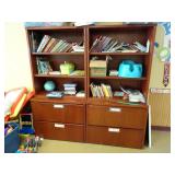 Lot of 2 3ft x 6ft Wood Shelves w/ Drawers -