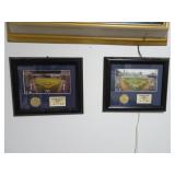 Lot of 2 Baseball Medallion & Photo Frame Sets -