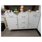 White Organizer Cabinet w/ Brass Accents -