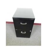 Small Black Steel File Cabinet - Missing key but