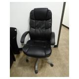Black Upholstered Rolling Office Chair