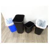 Lot of 4 Trash/Recycling Bins