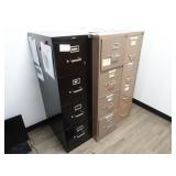Lot of 3 Steel Filing Cabinets - Black cabinet