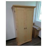 68" H x 33" W Light Grain Computer Cabinet -