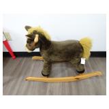 Plush Rocking Horse on Wood Rails