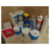 Lot of Cleaning Supplies & Related in Bathroom