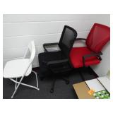 Lot of 3 Chairs - 2 Office 1 Folding