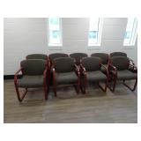 Lot of 9 Upholstered Lobby Chairs