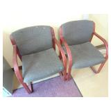 Lot of 2 Upholstered Lobby Chairs