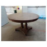 Vintage 4ft Wood Round Pedestal Table