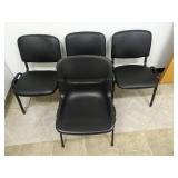Lot of 4 Black Lobby Chairs