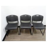 Lot of 3 Matching Commercial Chairs