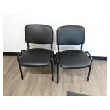 Lot of 2 Matching Black Upholstered Commercial