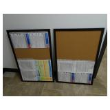 Lot of 2 Cork Bulletin Boards w/ Medical