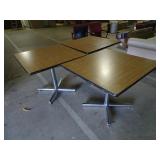 Lot of 3 Commercial Dining Tables 36"