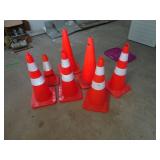 Lot of 7 Misc Traffic Cones