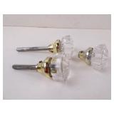 Lot of 3 Vintage Glass Door Knobs